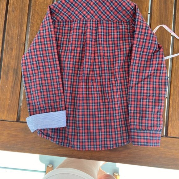 Jacadi Boy's Plaid Shirt with Contrast Detail Cuff in Size 5 EUC - Picture 9 of 14
